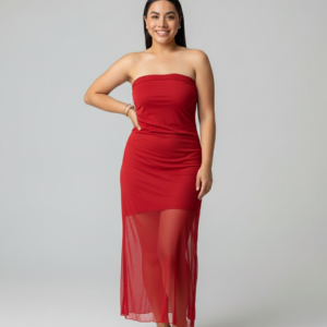 vestido straple sol material de tull americano con forro interno